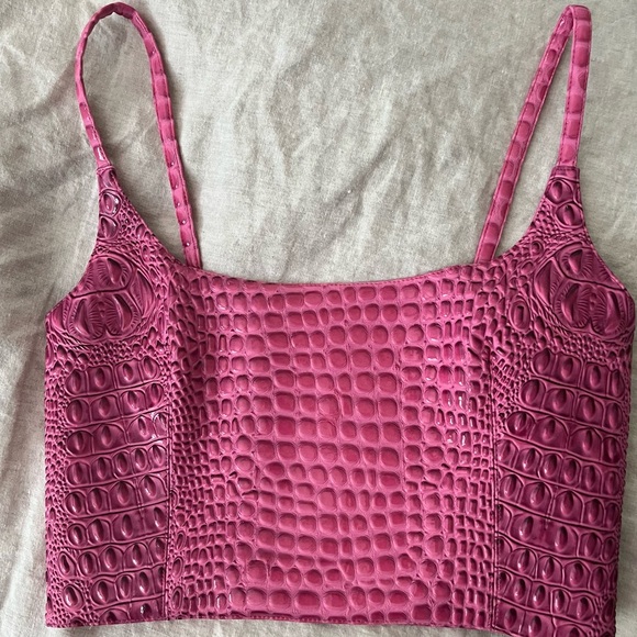 NWOT Mia Vesper Faux Croc Tiny Top in Bubblegum size S - Picture 4 of 6